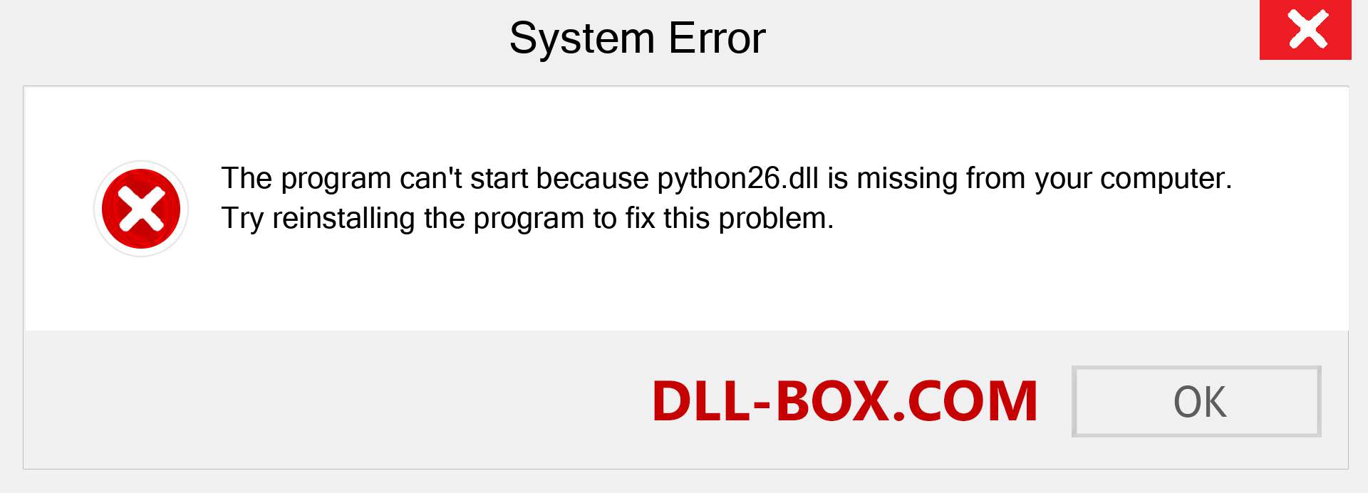  python26.dll file is missing?. Download for Windows 7, 8, 10 - Fix  python26 dll Missing Error on Windows, photos, images